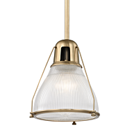 Hudson Valley Haverhill 16 Inch Pendant Light in Aged Brass