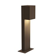 Sonneman Box 16 Inch LED Bollard in Textured Bronze