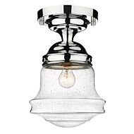 Z-Lite Vaughn 1-Light Flush Mount Ceiling Light In Chrome