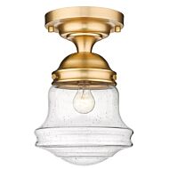 Z Lite Vaughn 1 Light Flush Mount Ceiling Light In Heritage Brass