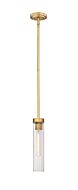 Beau 1-Light Pendant in Rubbed Brass