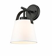 Z-Studio Linen Pendant 1-Light Wall Sconce in Matte Black