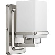 Metric 1-Light Bathroom Vanity Light in Brushed Nickel