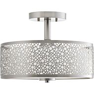 Mingle LED 1-Light LED Semi-Flush Mount in Brushed Nickel