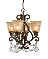 Crystorama Norwalk 4 Light 21 Inch Mini Chandelier in Bronze Umber with Clear Swarovski Strass Crystals