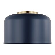 Malone One Light Flush Mount in Navy by Visual Comfort Studio