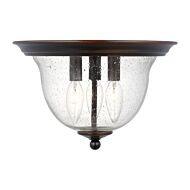 Belton 3-Light Ceiling Flush Mount in Bronze