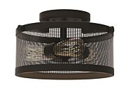 DVI Gastown 3-Light Semi-Flush Mount in Graphite Net