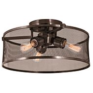 DVI Gastown 3-Light Semi-Flush Mount in Graphite Net