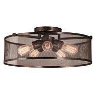 DVI Gastown 5-Light Semi-Flush Mount in Graphite Net