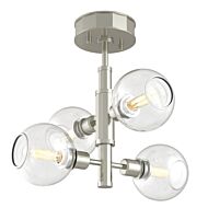 DVI Ocean Drive 4-Light Semi-Flush Mount in Satin Nickel and Chrome