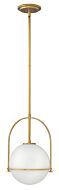 Somerset 1-Light LED Pendant in Heritage Brass