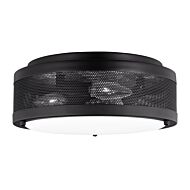 Vander Three Light Flush Mount in Midnight Black by Visual Comfort Studio