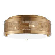 Vander Three Light Flush Mount in Satin Brass by Visual Comfort Studio