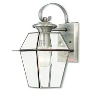 Westover 1-Light Outdoor Wall Lantern in Brushed Nickel