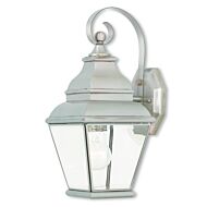 Exeter 1-Light Outdoor Wall Lantern in Brushed Nickel