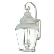 Exeter 3-Light Outdoor Wall Lantern in Brushed Nickel