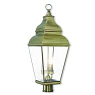 Exeter 3-Light Post-Top Lanterm in Antique Brass