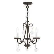 Daphne 3-Light Mini Chandelier in English Bronze