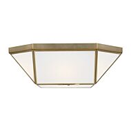 Morrison 2-Light Flush Mount Ceiling Light in Satin Brass