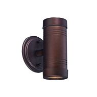 2-Light Architectural Bronze Cylinder Wall Light