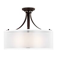 Elmwood Park 3-Light Semi-Flush Mount in Bronze