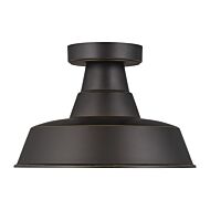 Barn Light One Light Outdoor Flush Mount in Antique Bronze by Visual Comfort Studio