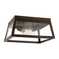 Founders 2-Light Outdoor Flush Mount Ceiling Light in Antique Bronze