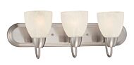 Torino 3-Light Bathroom Vanity Light Bar in Brushed Nickel