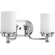 Glide 2-Light Bathroom Vanity Light in Polished Chrome