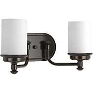 Glide 2-Light Bathroom Vanity Light in Rubbed Bronze