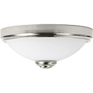 LED Linen 1-Light LED Flush Mount in Brushed Nickel