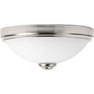 LED Linen 1-Light LED Flush Mount in Brushed Nickel