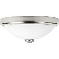 LED Linen 1-Light LED Flush Mount in Brushed Nickel