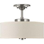 Inspire LED 1-Light LED Semi-Flush Mount in Brushed Nickel