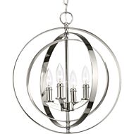 Equinox 4-Light Pendant in Polished Nickel