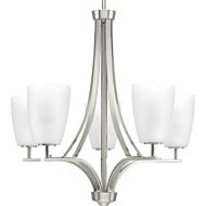 Leap 5-Light Chandelier in Brushed Nickel