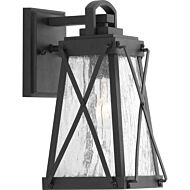 Creighton 1-Light Wall Lantern in Black