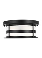 Wilburn 2-Light Outdoor Flush Mount in Black