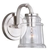 Toledo 1-Light Bathroom Vanity Light in Satin Nickel