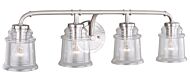 Toledo 4-Light Bathroom Vanity Light in Satin Nickel