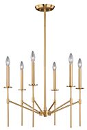 Kedzie 6-Light Chandelier in Natural Brass