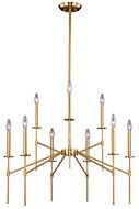 Kedzie 9-Light Chandelier in Natural Brass