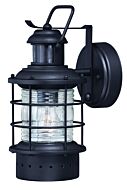 Hyannis 1-Light Motion Sensor Outdoor Wall Light in Textured Black