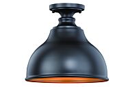 Delano 1-Light Outdoor Flush Mount in Oil Burnished Bronze and Light Gold