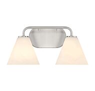 Blair Two Light Bathroom Vanity in Satin Nickel by Savoy House