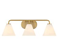 Blair Three Light Bathroom Vanity in Warm Brass by Savoy House