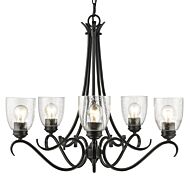 Golden Parrish 5 Light Chandelier in Black