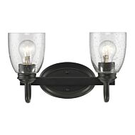 Golden Parrish 2 Light 14 Inch Bathroom Vanity Light in Black