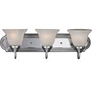 Maxim Essentials 3 Light Marble Bathroom Vanity Light in Polished Chrome